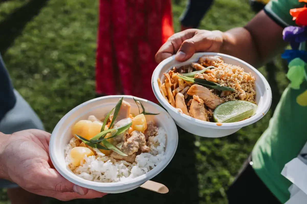 Twee borden met Thaise gerechten