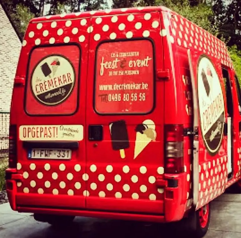 De Crèmekar, ijsfoodtruck uit Antwerpen, te huur via Feestkarhuren.nl