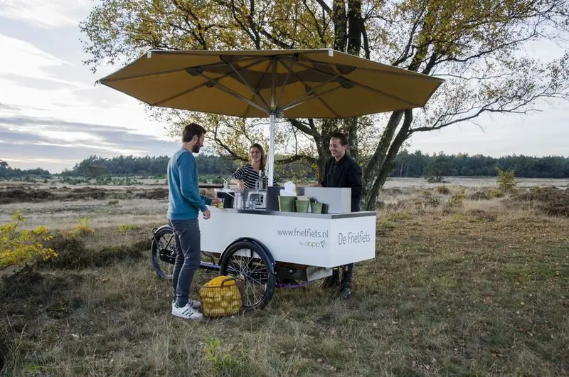 De Frietfiets, frietfoodtruck uit Antwerpen, te huur via Feestkarhuren.nl