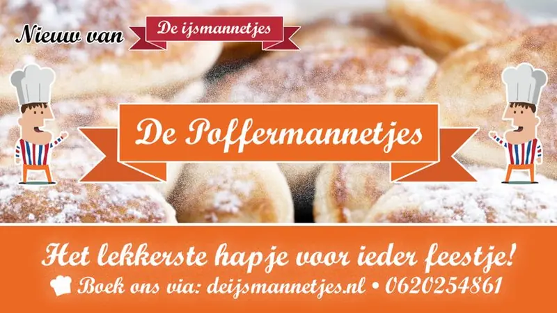 De Poffertjesmannetjes, foodtruck voor zoete lekkernijen uit Limburg (NL), te huur via Feestkarhuren.nl