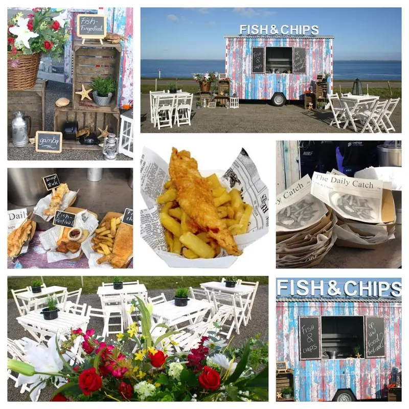 Fish & Chips, visfoodtruck, te huur via Feestkarhuren.nl