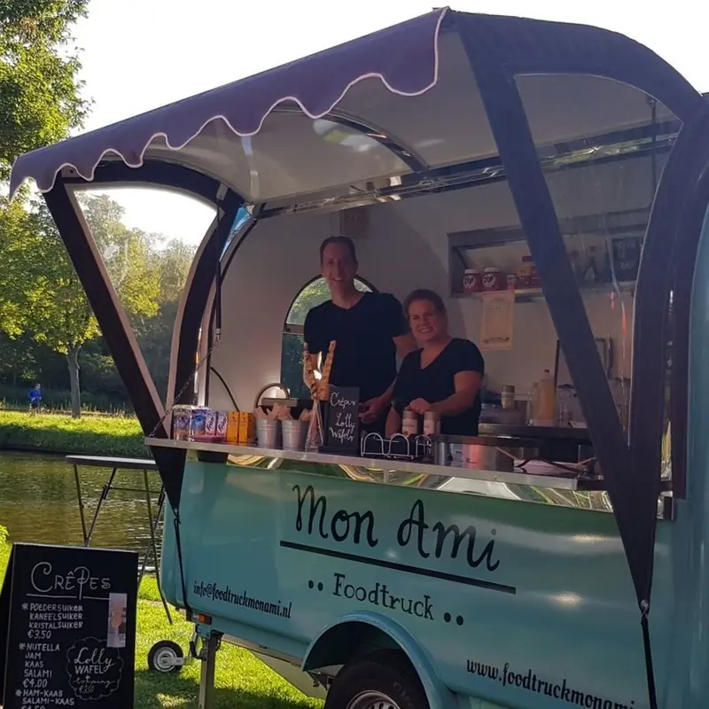 Foodtruck Mon Ami, foodtruck voor zoete lekkernijen uit Zuid-Holland, te huur via Feestkarhuren.nl