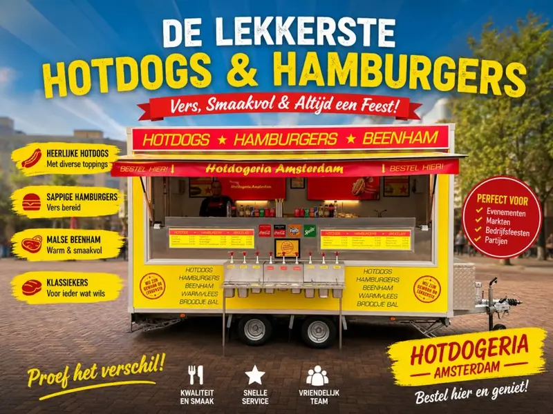 Hotdogeria, fastfoodtruck uit Noord-Holland, te huur via Feestkarhuren.nl