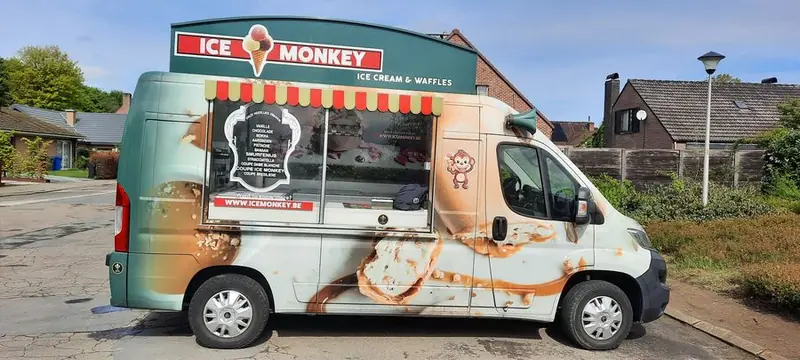 Ice Monkey, ijsfoodtruck uit Antwerpen, te huur via Feestkarhuren.nl