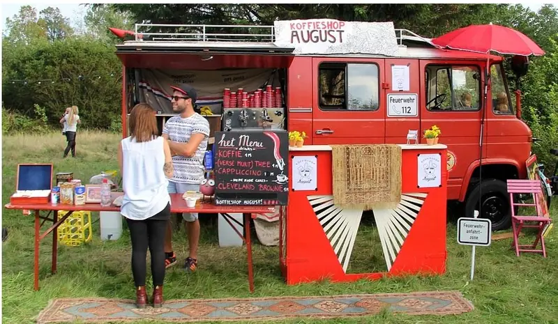 Koffieshop August, koffiebar op wielen uit Antwerpen, te huur via Feestkarhuren.nl