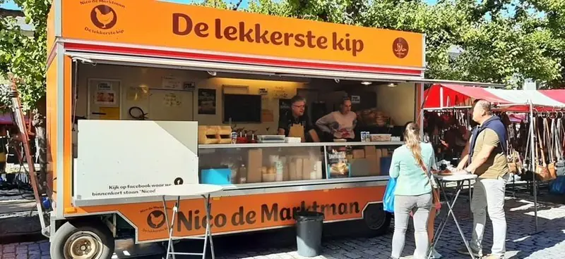 Nico de Marktman, streetfoodtruck uit Noord-Brabant, te huur via Feestkarhuren.nl