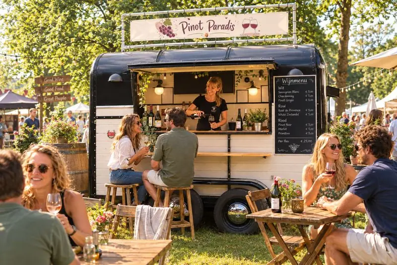 Pinot Paradis, mobiele bar uit Utrecht, te huur via Feestkarhuren.nl