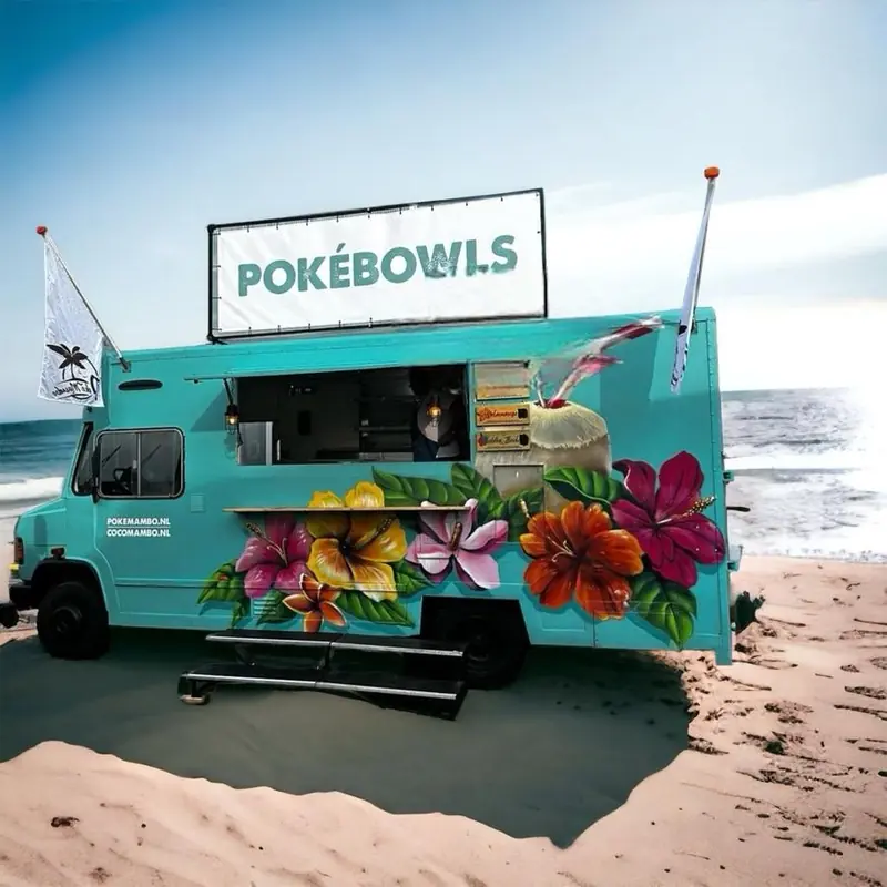 PokeMambo, streetfoodtruck uit Utrecht, te huur via Feestkarhuren.nl