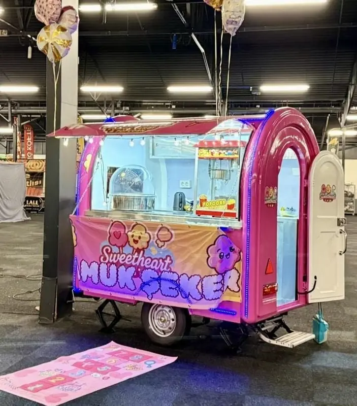 Sweetheart Cotton Candy&Popcorn, streetfoodtruck uit Zuid-Holland, te huur via Feestkarhuren.nl