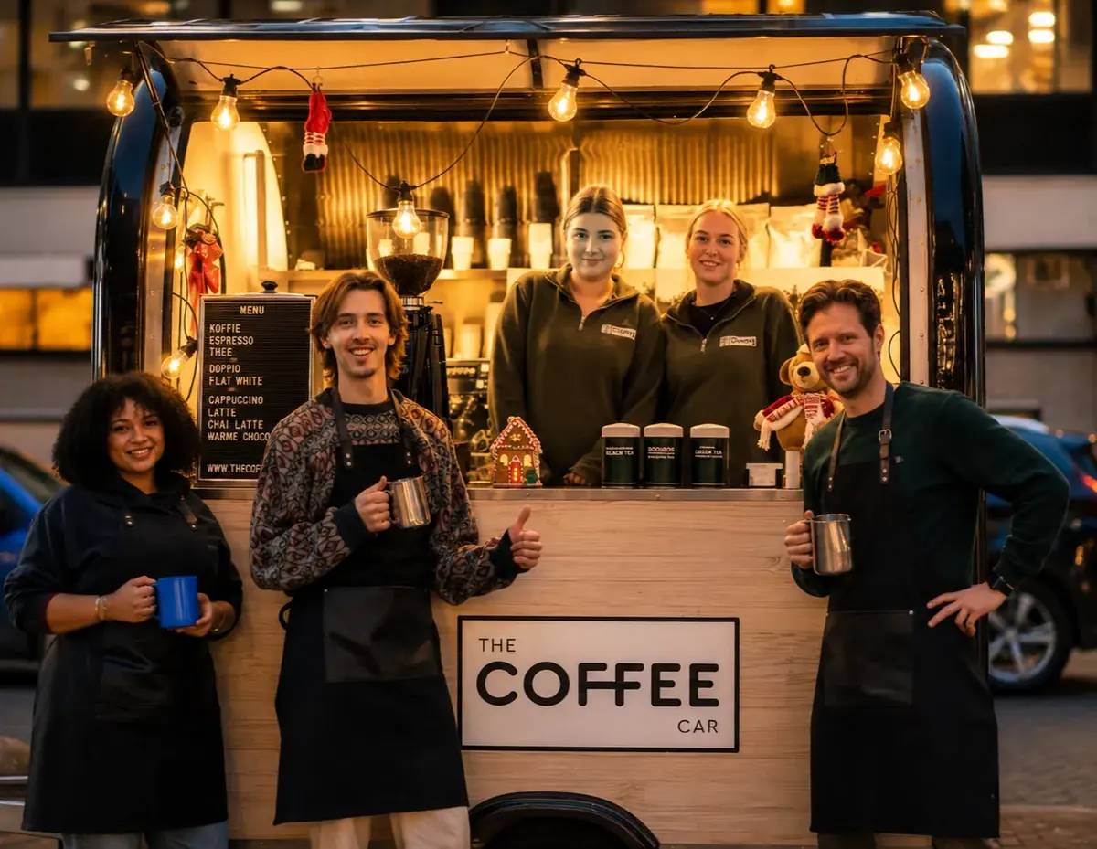 De koffiebar van The Coffee Car op een binnenevent