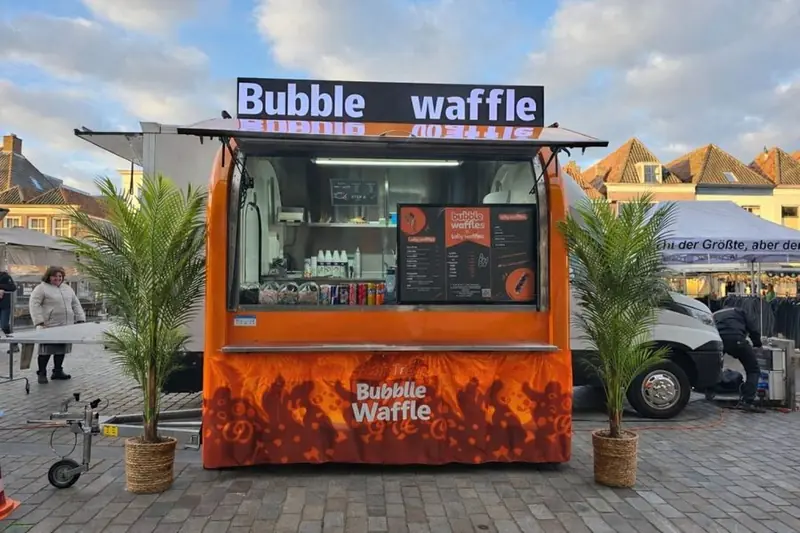 The waffle wagon, foodtruck voor zoete lekkernijen uit Zeeland, te huur via Feestkarhuren.nl