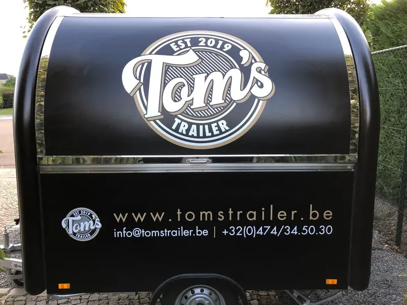Tom's Trailer, pastafoodtruck uit Limburg (NL), te huur via Feestkarhuren.nl