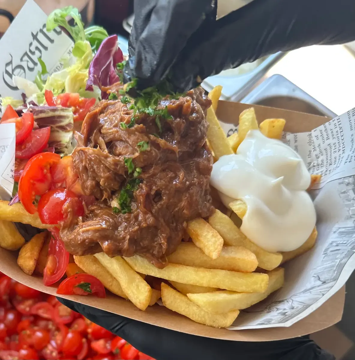 Verse frieten met stoofvlees