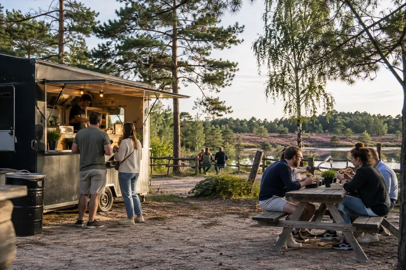 Hamburgertruck in het Kempens bos en heide, Antwerpen