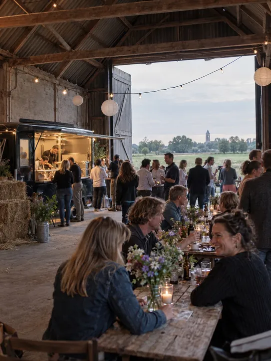 Feest in een grote Groningse boerenschuur, Groningen
