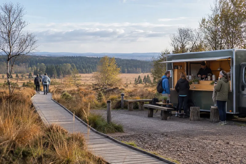 Soeptruck in de Hoge Venen met vlonderpad, Luik