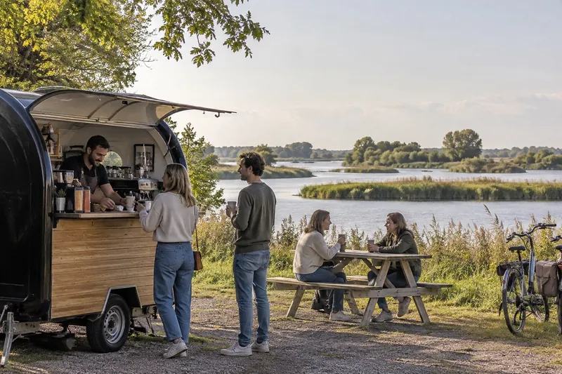 Koffiekar bij de kreken van de Biesbosch, Noord-Brabant