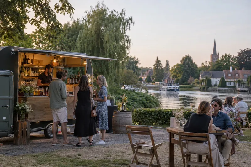 Wijnbar aan de Leie bij Sint-Martens-Latem, Oost-Vlaanderen