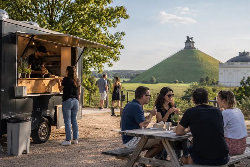 Pizzatruck bij de Leeuw van Waterloo, Waals-Brabant