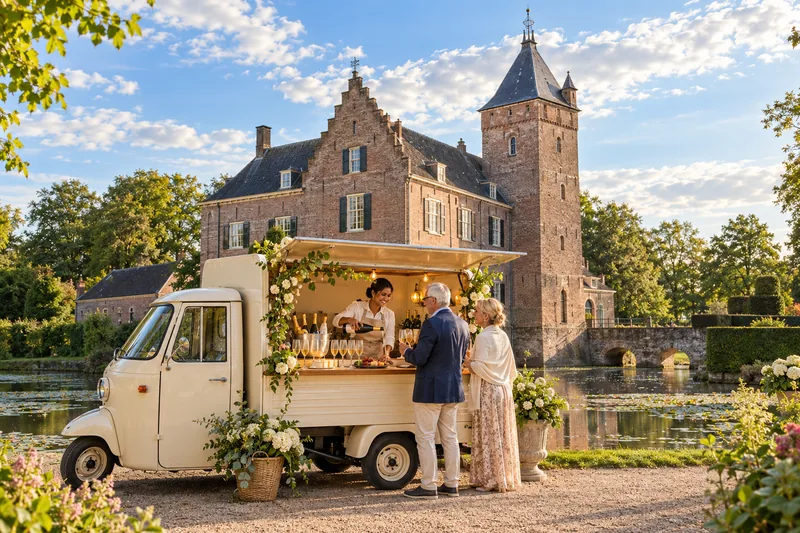 Mobiele bar met bubbels bij Kasteel De Kinkelenburg in Bemmel