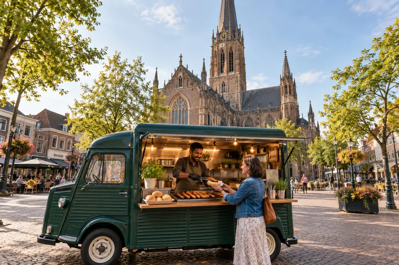 Worsttruck bij de Grote Kerk in Oss
