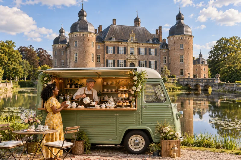 Theetruck met high tea bij Kasteel Biljoen in Velp